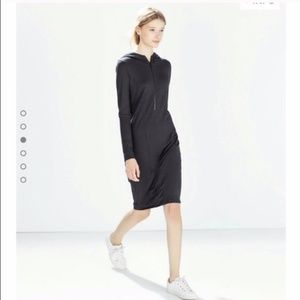 New ZARA Half-Zip Hooded Tunic Dress Size S